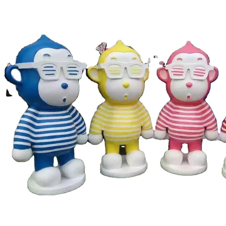 Factory custom made home decoration polyresin resin monkey statues