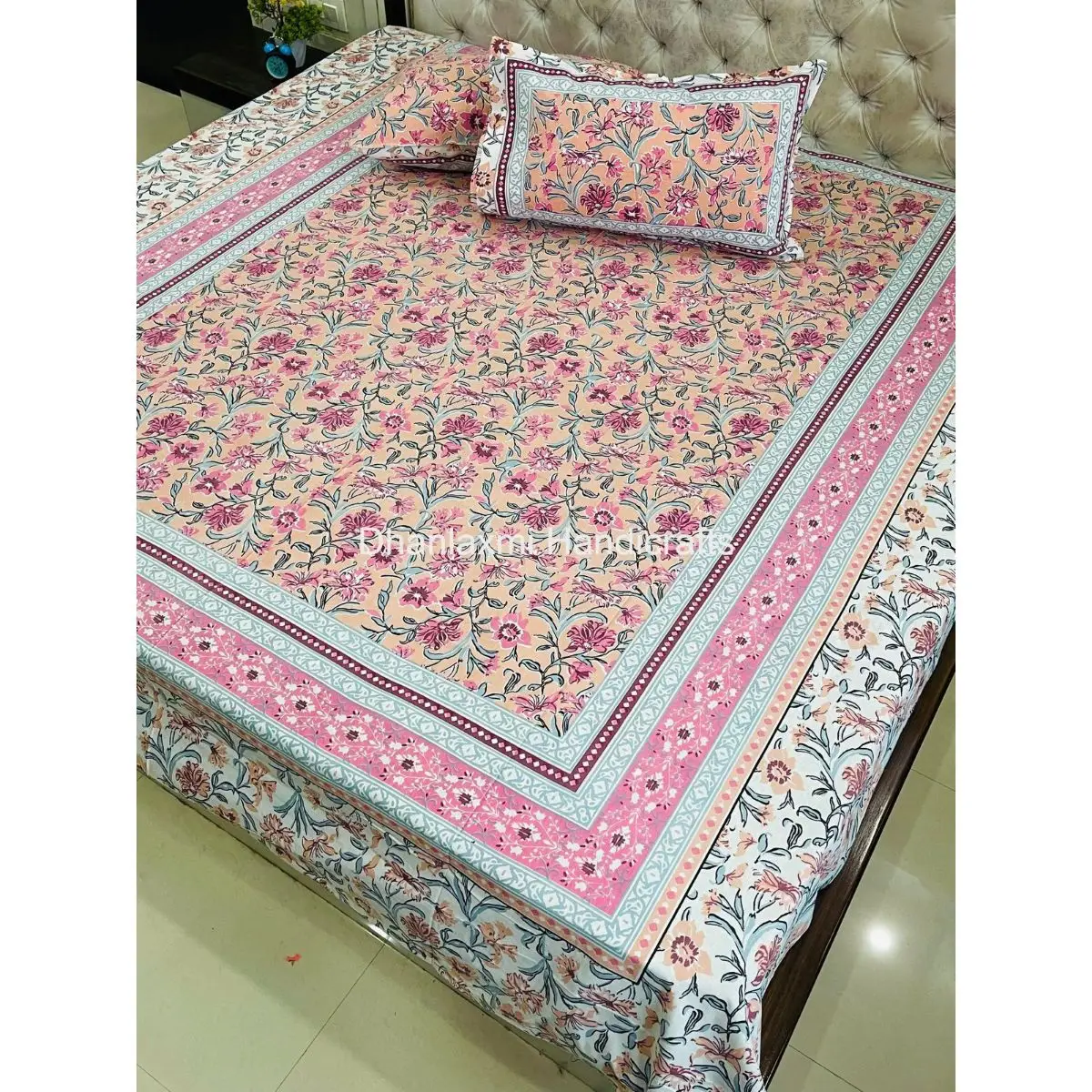 Jaipuri design Hand Block Print Bed Cover Set Wholesale Handmade Indian Bed Sheet Bedding Bedsheet Cotton Bed Size