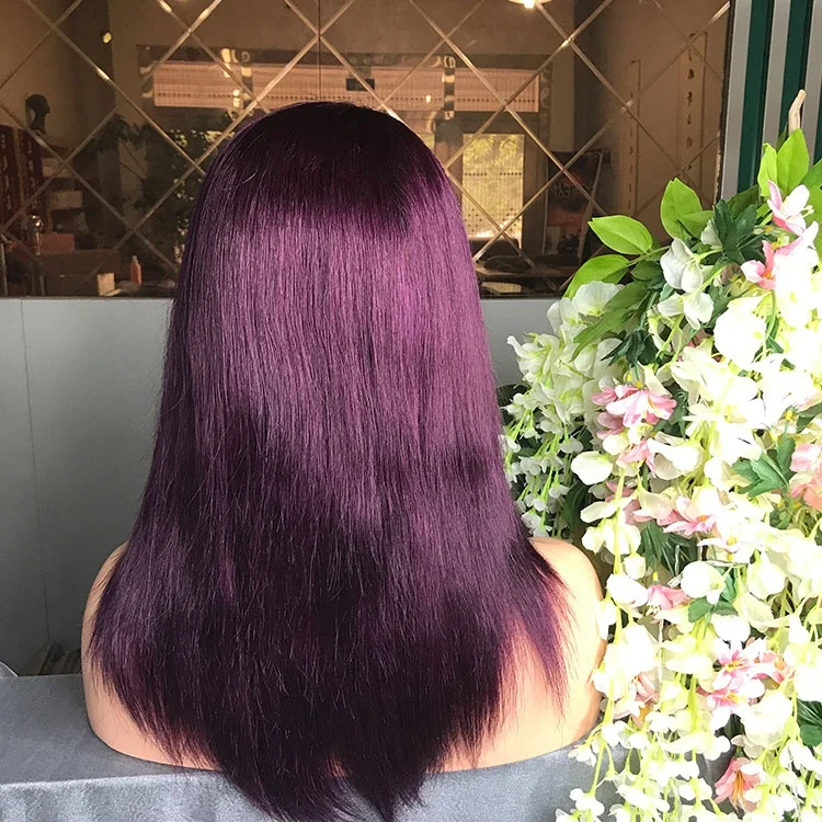 Парики на сетке спереди Shy design парики hd бразильские натуральные волосы фиолетовые без клея прямые человеческие с детскими волосами