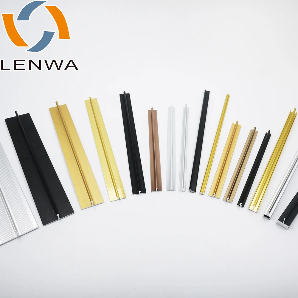Lenwa Aluminium Factory in store profile T6,T8,T10,T12,T15,T20,T25 shape wall decoration trim