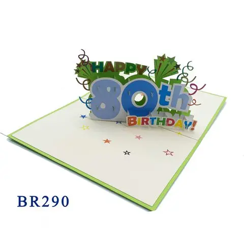 80th Birthday 3D Pop Up Card Laser Cut Hot Products Handmade Vietnam art Paper Crafts Gifts & crafts Handicrafts Top Trending