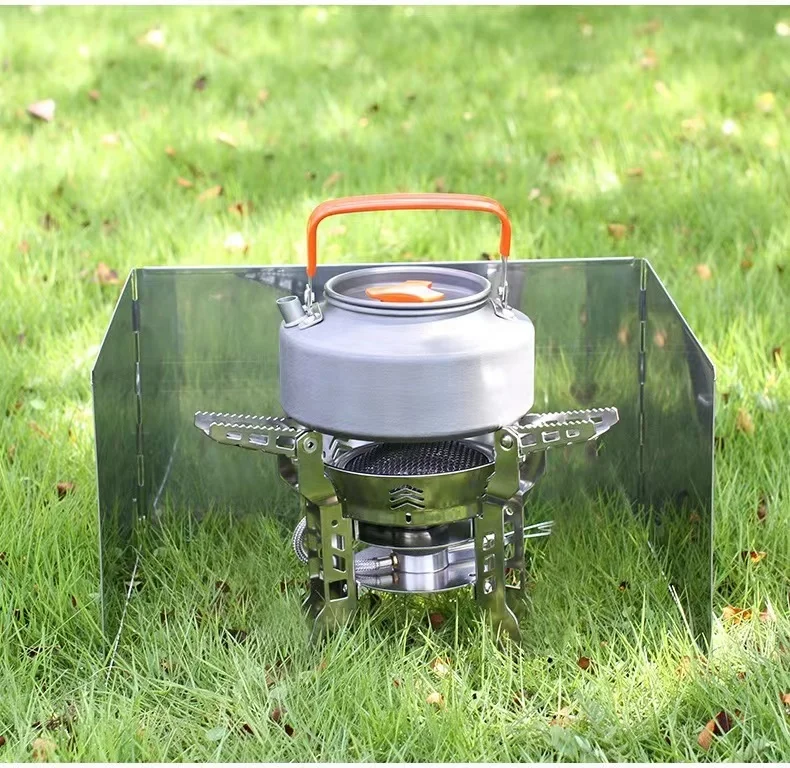 Stainless steel stable wind shield outdoor cooking stove portable folding  wind screen
