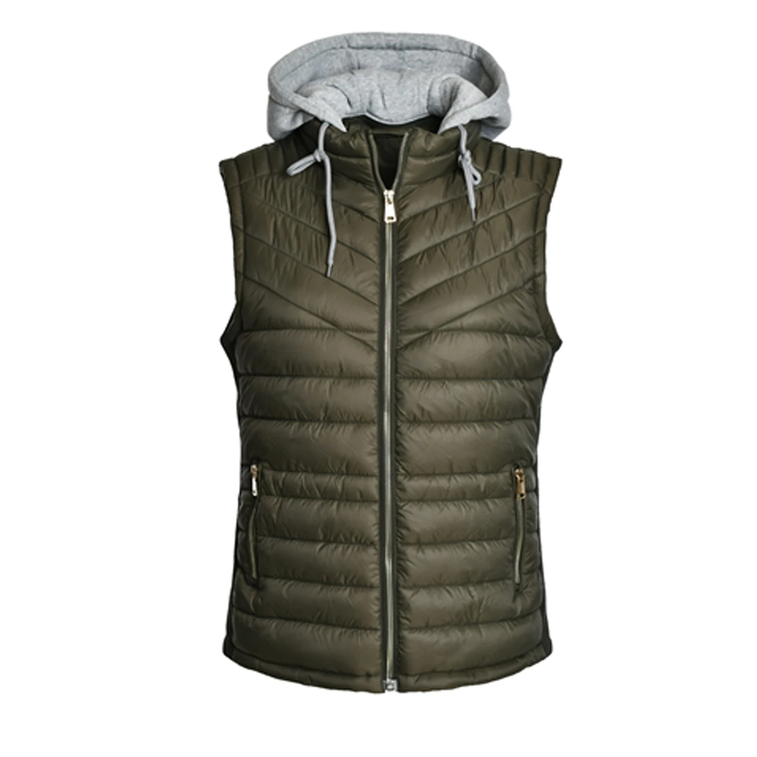 OEM высокое качество модный женский пуховик на заказ жилет без рукавов Женский пуховой со съемным капюшоном
