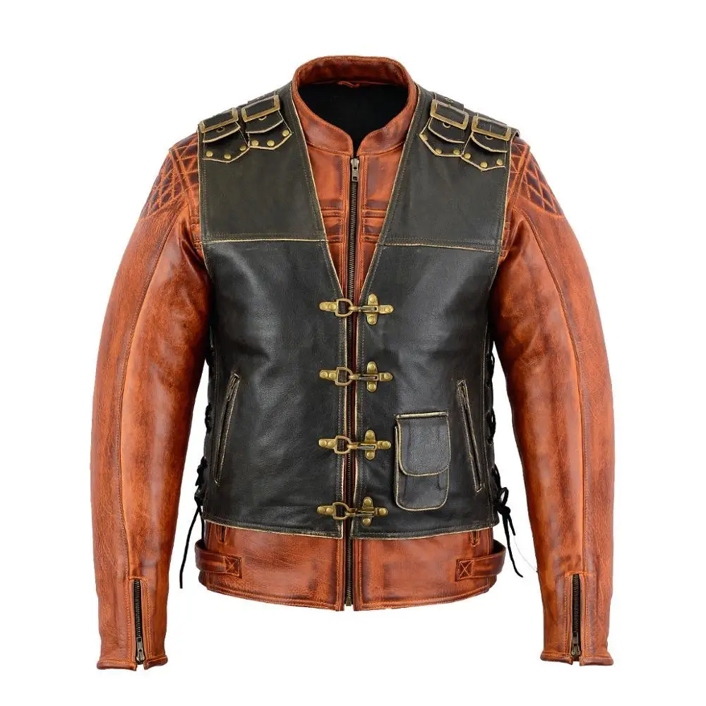 High Quality Black Motorcycle Real Leather Waist Coat Unisex Puffer Vest for Racing and Biking Teams Fashionable and Stylish