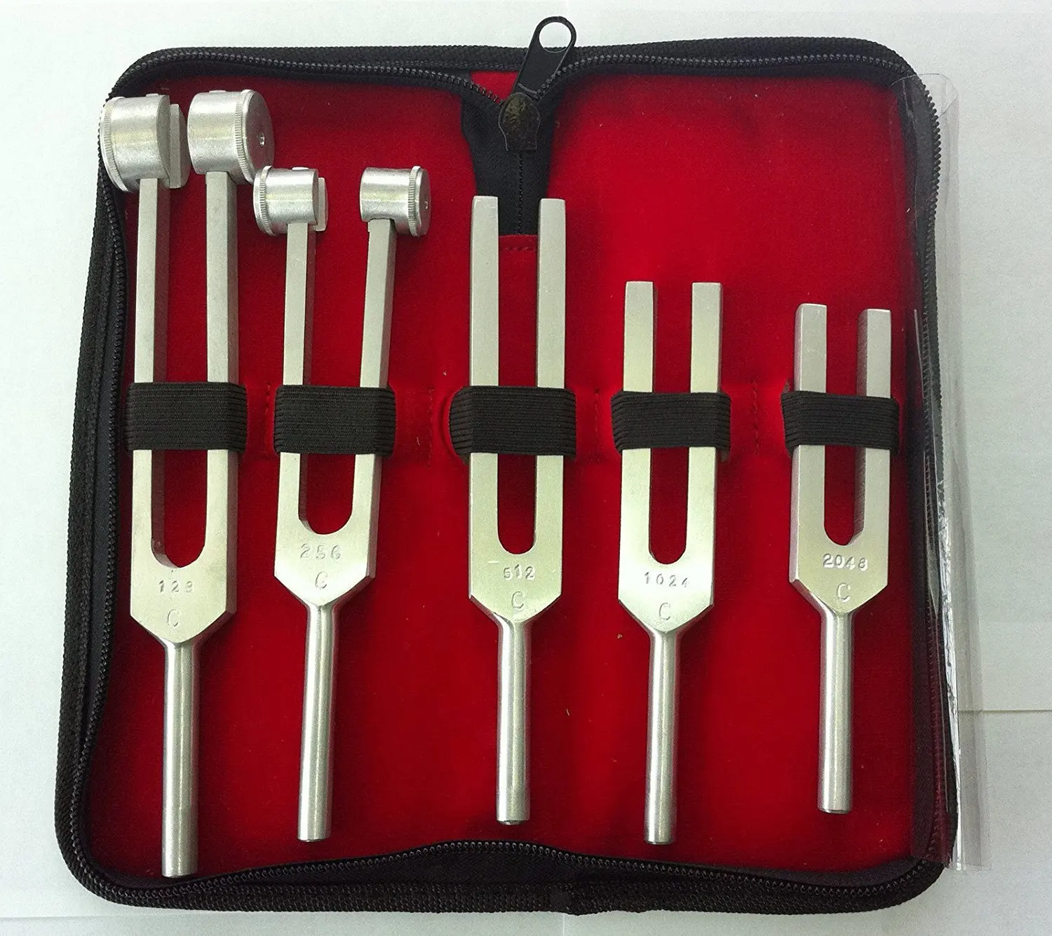 
Tuning Fork Set of 5 for Nursing Medical and Music Students C128 C256 C512 C1024 & C2048 Zipper Case Included 