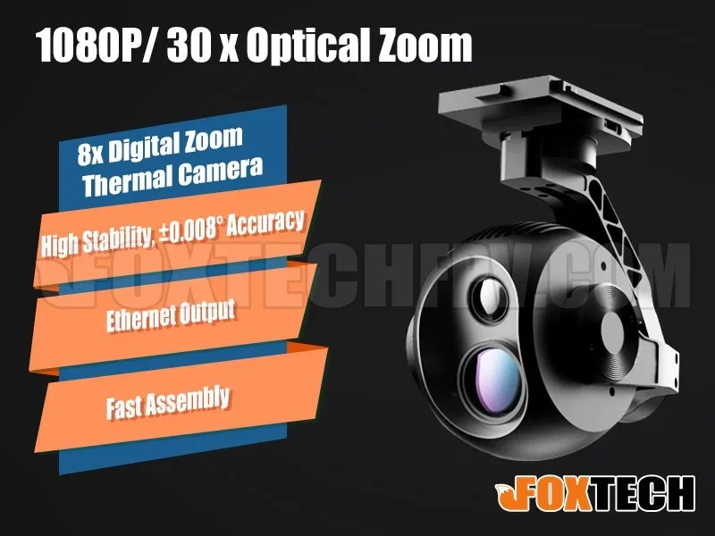 Foxtech EH640 30x оптический зум IR термический фотоаппарат Бла (беспилотный летательный аппарат с 3-осевая Карданная камера для