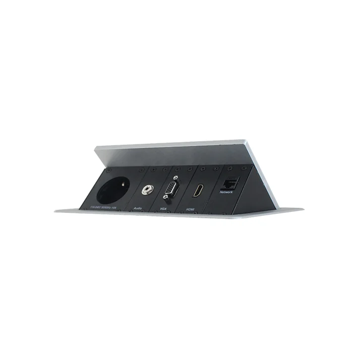 Socket Box with Shock Absorber, Office Desk Pop Up Electric USB Socket, Aluminium, ST101-A6