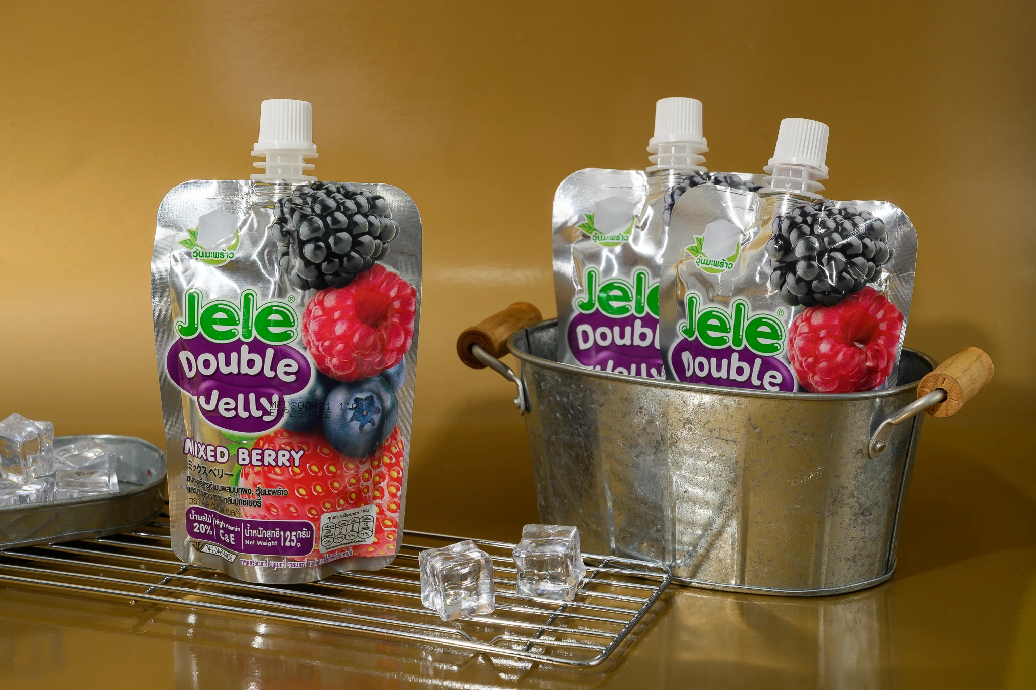 
Fruity Flavour Bag and Box Packaging Jele Double Jelly (Mixed Berry) Export From Thailand 