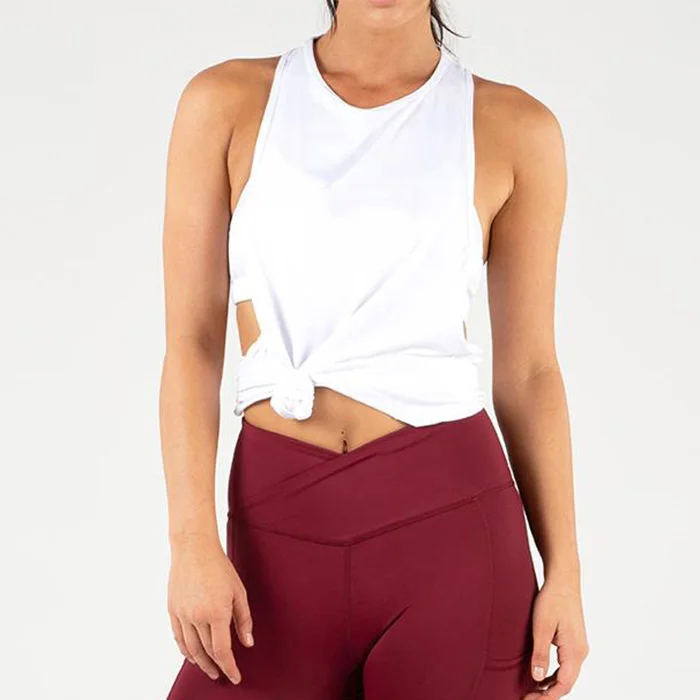 Quality fashion sport wear solid color women sport vest fitness gym clothes sport tank top