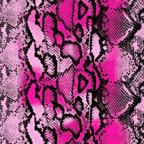 Pink Black Snake Skin Pattern Printed on Hi-Multi Chiffon Fabric High Quality Wholesale - Style P-1131-500