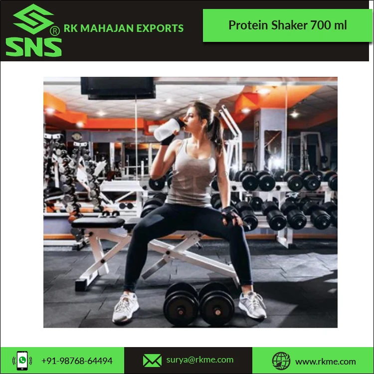 BPA and Phthalate Free Protein Shakes and Sports Drinks Plastic OEM Protein Shaker Bottle 700 ml Capacity