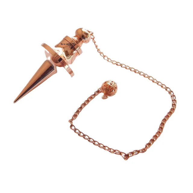 Long Cone Point Copper Metal Openable Disc Pendulum Dowsing Metal Brass Pendulums Copper Metal Pendulum