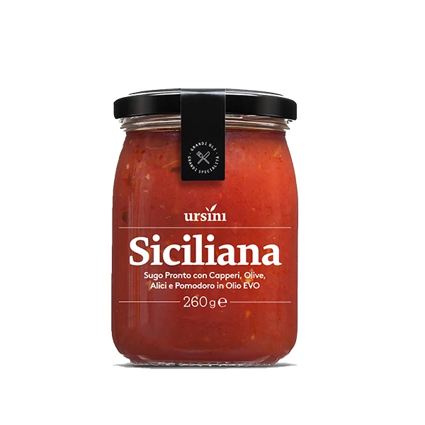 Ursini Sicilian sauce with Tomato, Anchovies, Olives and  Capers 260 g