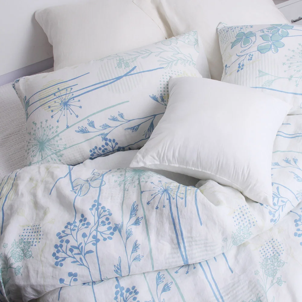 Wildflower reactive printed 100% flax linen bedspread Bedding Premium Ultra bed sets zmozon supplier factory