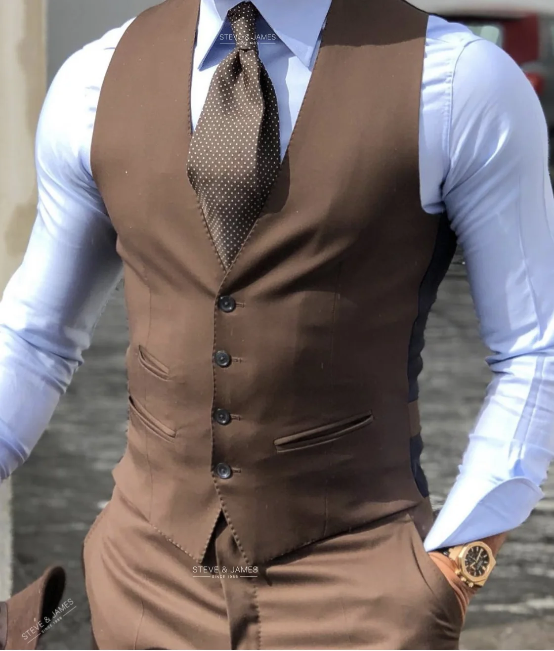 Steve & James Latest Modern Design Waistcoat Men from Thailand