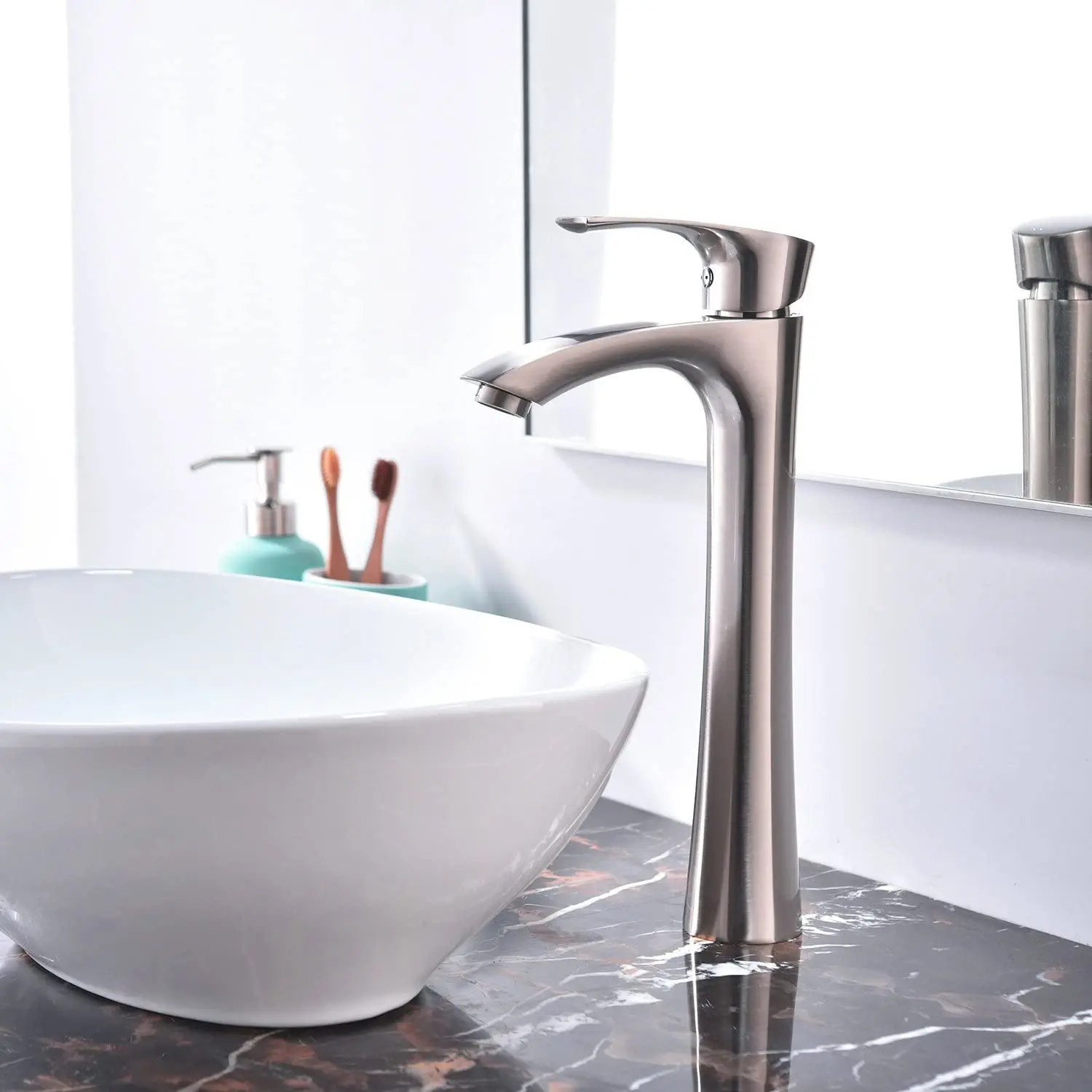 JAT Modern Bathroom Faucet Single Hole Tall Basin Sink Faucet Vanity Zine alloy Mixer tap bath mixer HIGH BASIN MIXER
