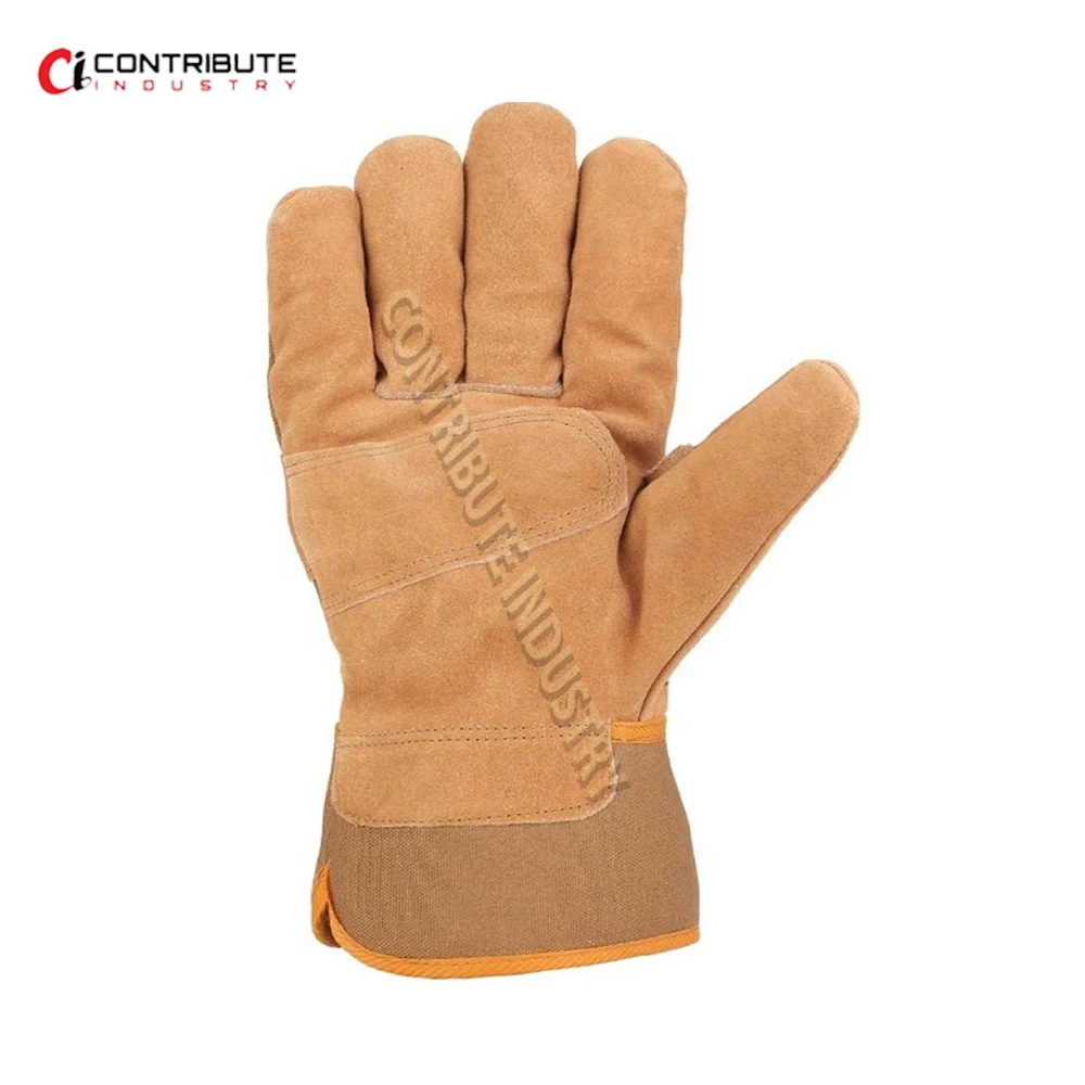 Safety Hand Protection Construction Gloves  Canadian Rigger Welding Gloves Cow Split Leather Working gloves