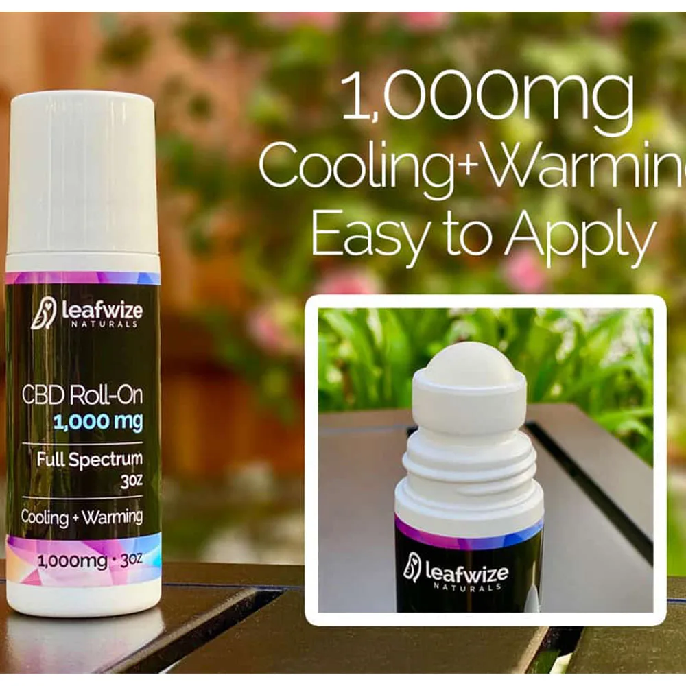 Leafwize Naturals CBD местный валик полный спектр 1000 мг сильный согревающий и охлаждающий гель для снятия боли