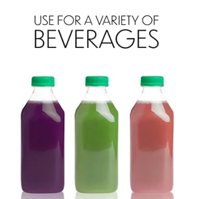 Factory offer 32oz Empty Clear Plastic Juice Bottles with Lids PET Drink Containers for Juice Smoothie Drinking Cold Beverages