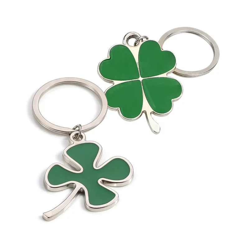 custom designer metal key chain clover leaf horseshoe good lucky charm keychain