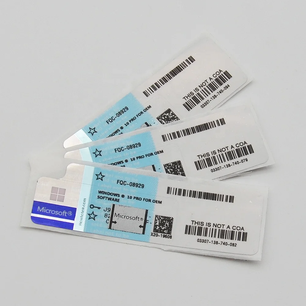 Windows 10 Pro COA Sticker OEM multilingual english version 32 64bit