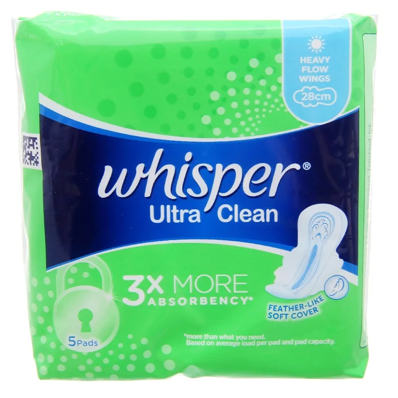 28cm 3X More Absorbency Soft Cover Ultra Clean Heavy Day Hug Wing Ladies Sanitary Pads 16 Pads