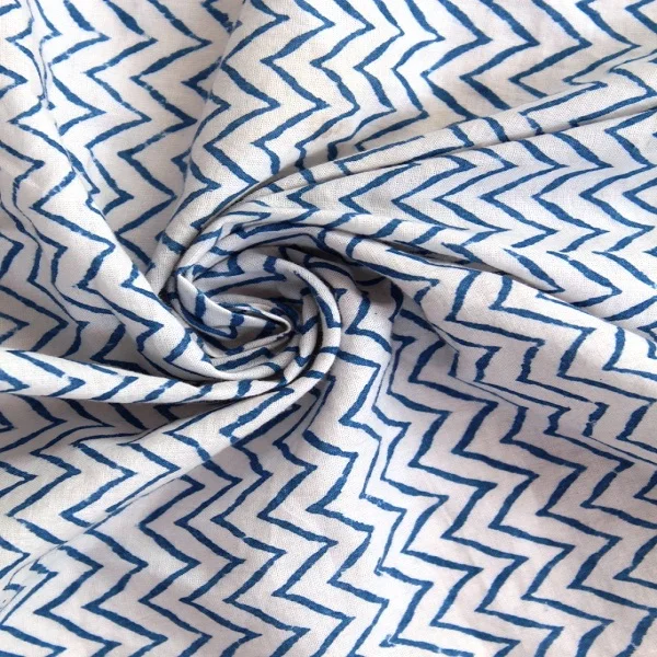 Beautiful White Color Cotton Fabric Indian Hand Block Printed Shrink Resistant Fabric for Home Textile at Wholesale Price