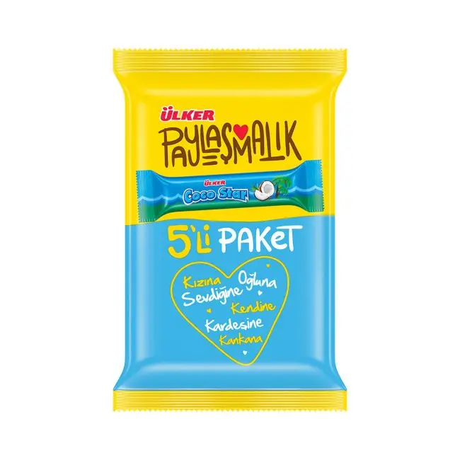 ULKER COCO STAR SNACK SANDWICH BISCUIT COCO STAR COCONUT BAR COCO STAR COCONUT BAR 5 PCS