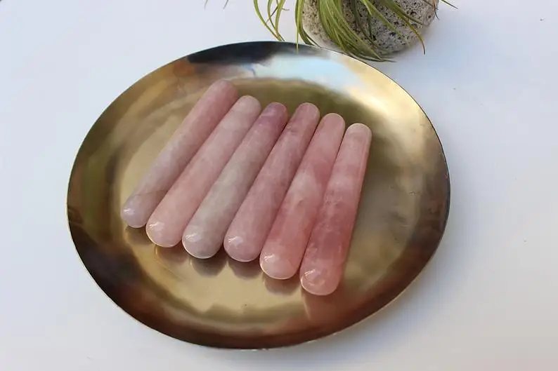  Натуральная Высококачественная Массажная палочка из розового кварца