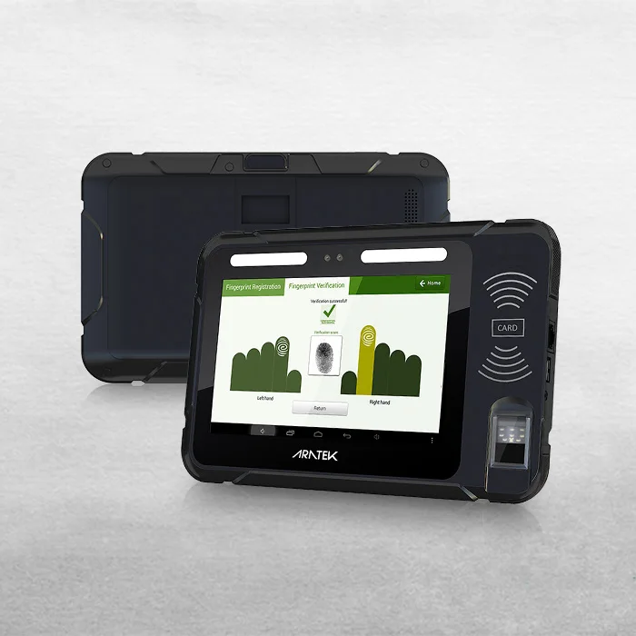 Aratek NFC Card Reader Biometric Tablet 7 inch Mobile Handheld Facial Fingerprint Android 8.1 Tablet Rugged