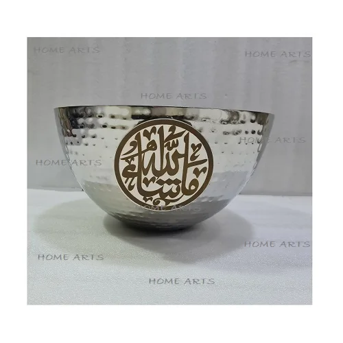 Aluminium Chocolate Bowl With Plate Round Shape Nickel Polished Chocolate Bowl For Sale