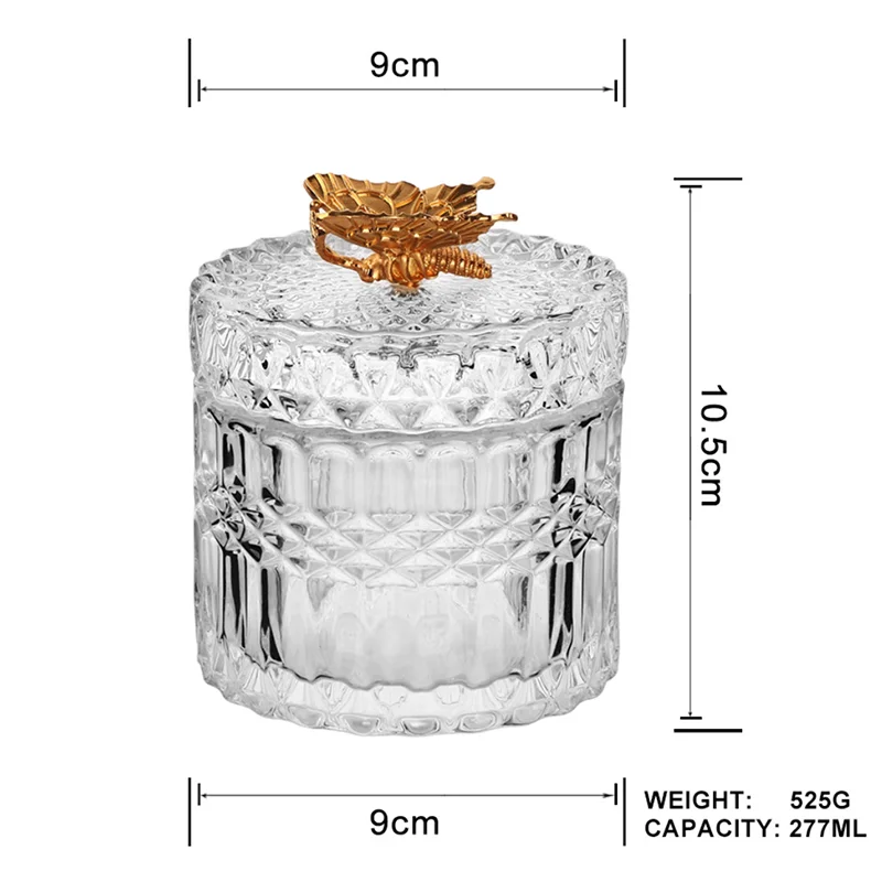 Deer Head Storage Glass Candy Jar with Lid