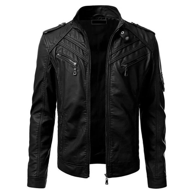 
Pilot Flying Leather Jacket Men Black Fur Collar leather jacket 