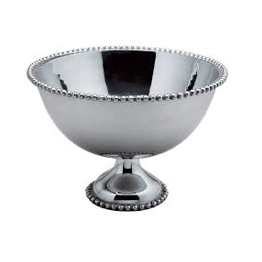 Silver Shiny Nickle Handmade Custom MAde Design Decorative Fancy Fruits Bowl For Dining Table Used Free Japanese Style