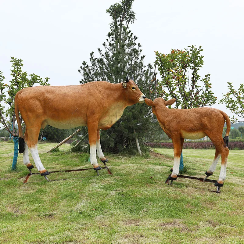 resin crafts from china outdoor custom resin art sculptures Fiberglass cow figurine