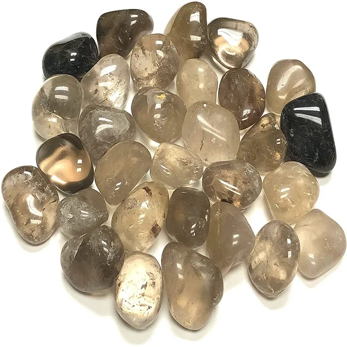 Beautiful crystals healing stone smokey clear brown quartz tumbled stone Best Quality smokey quartz gravel stone For Sale