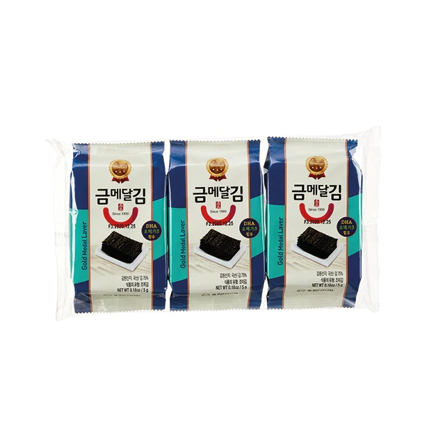 Korean Organic Omega 3 Crispy Seasoned Roasted Delicious Nori Seaweed Snack With Reasonable Price