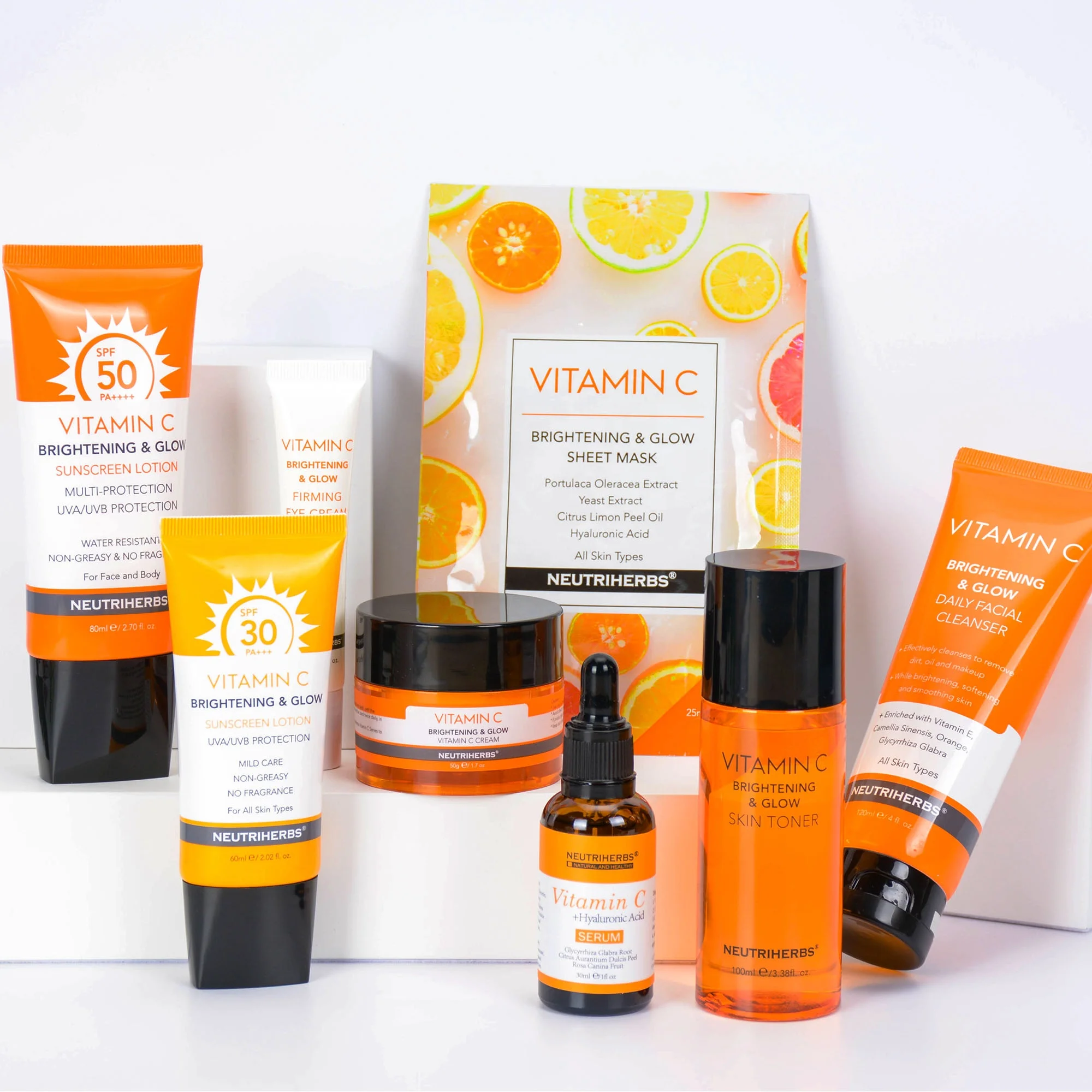 Best Selling Brightening Glowing Organic Vitamin C Korean Serum Skin Care Set