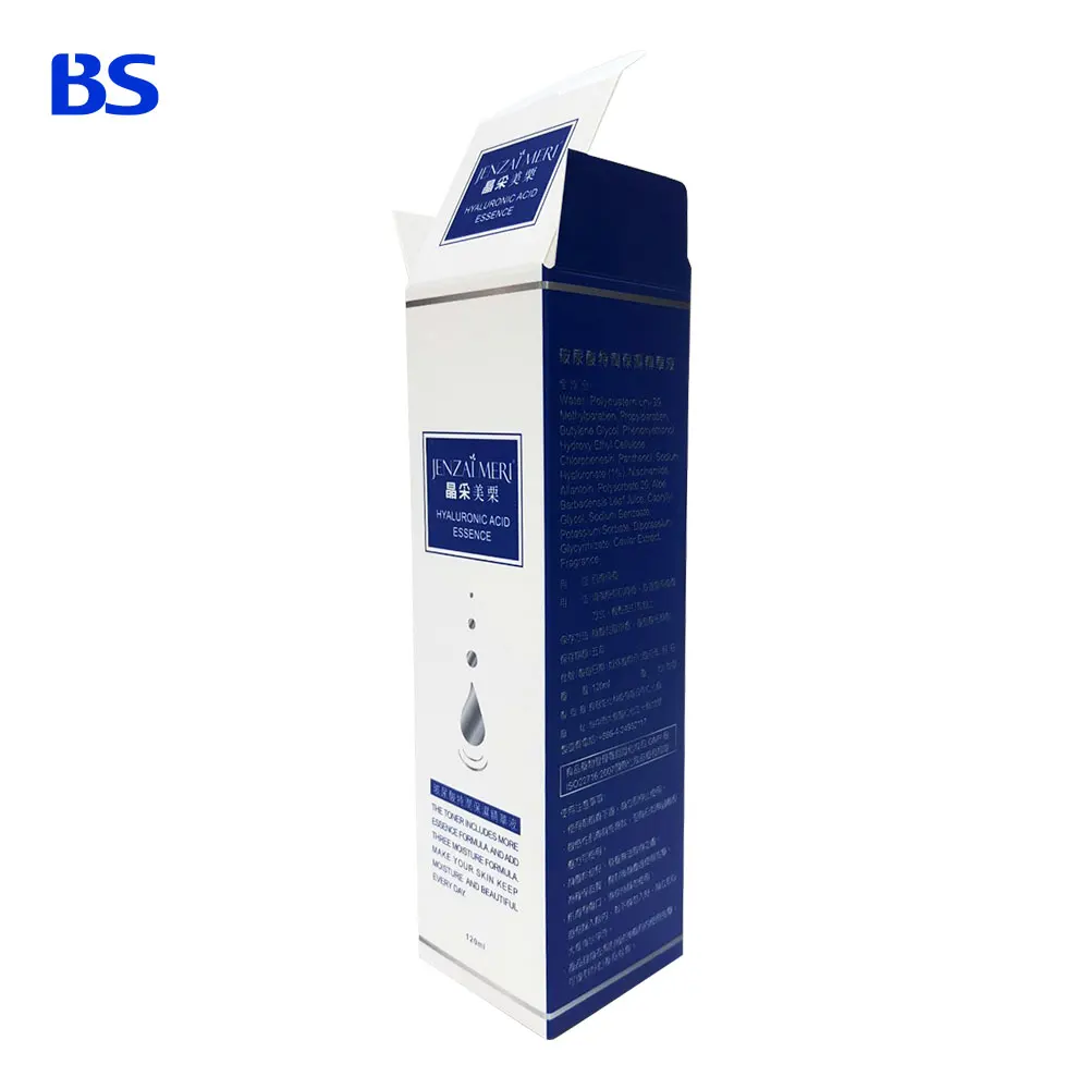 
Packaging box cleanser Face Wash Serum Essence White Art Texture Matte Lamination Silver Hot Stamping Paper Boxes 