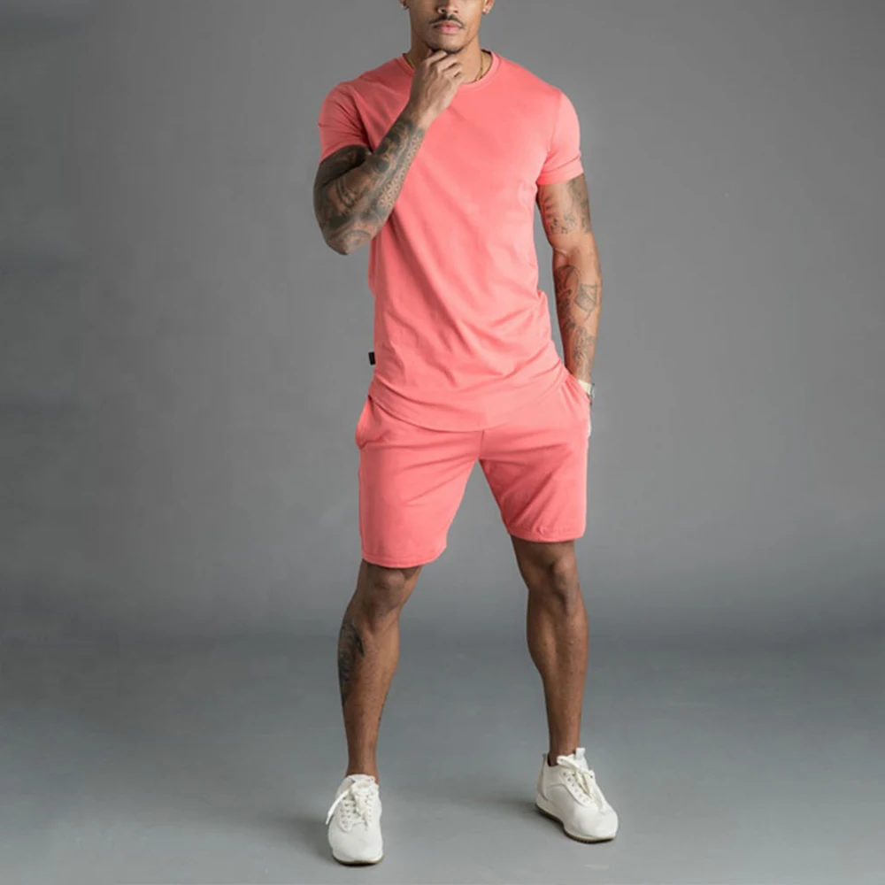 
Custom Made High Quality Summer Shorts Set With Stipes On Back On Shirt And Shorts Men High Quality Summer Tracksuit 