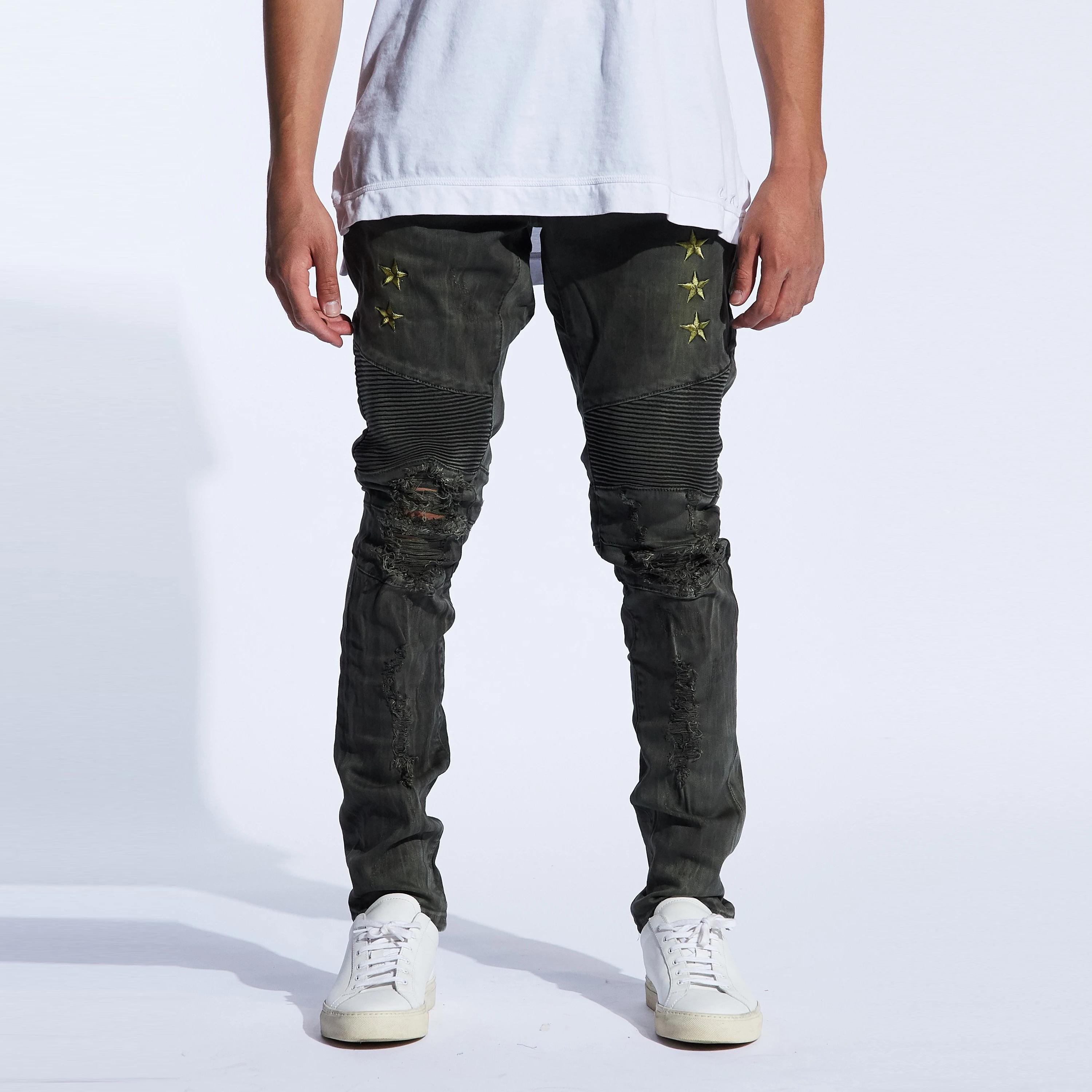 Custom Denim Jeans Distressed Jeans For Men High-Grade Denim Wrinkled