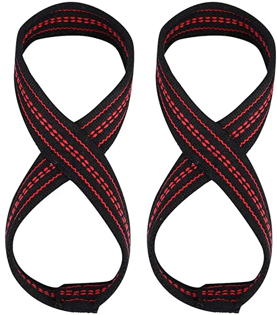 Durable Weight Lifting Wrist Straps Figure 8 Padded Cuff Gym Support Hand Bar Grips figure 8 Weight Lifting straps Gym Fitness