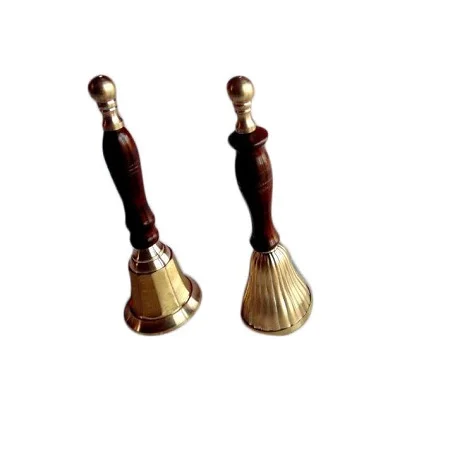 Antique Solid Brass Hand Bells With Different Design And Sizes Hand Bells For Schools Temple And Church Use