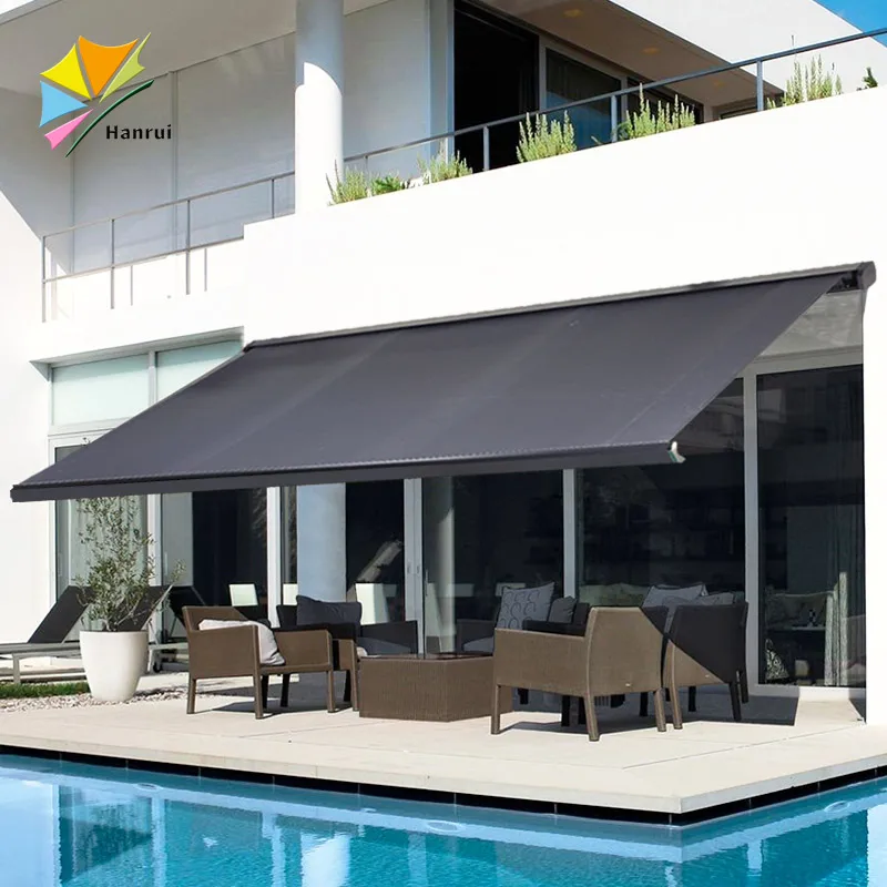 Durable 7m Width Sun Shade Sail UV Resistance  Full Cassette Awning Garden Canopy