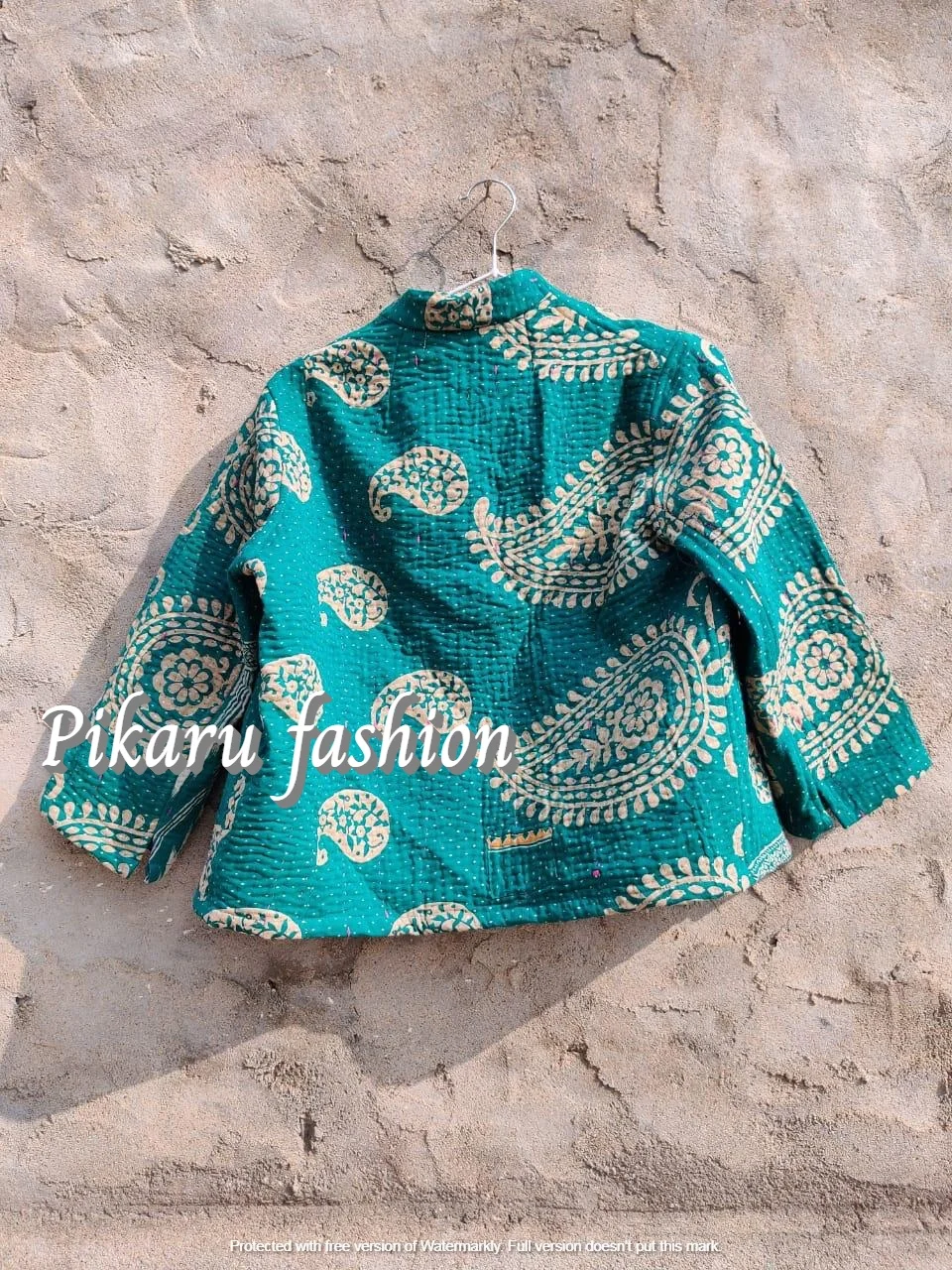 New Indian Jacket For Unisex Embroidered Short Kantha Jackets Three Quarter Winter Dress