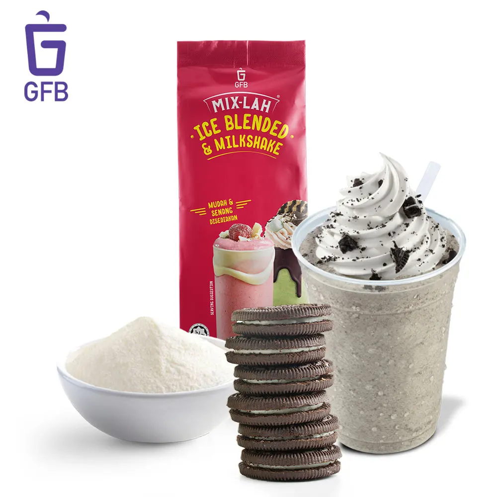 1kg Hala Certified Cookies and Cream Vanilla Base Ice blended Powder for Horeca and Cafe