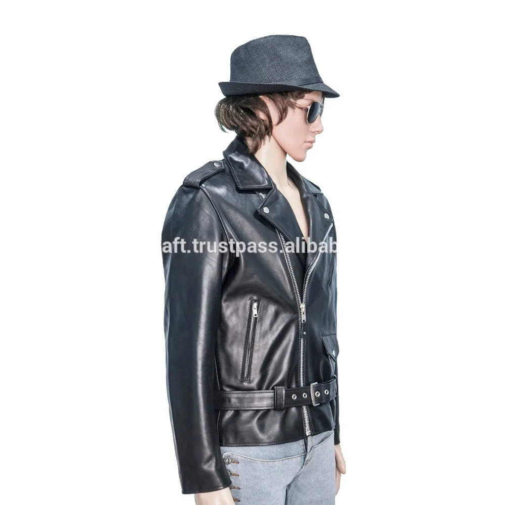 2022 New Design Motorcycle Brando Leather Jacket Slim Fit Genuine Cow Hide