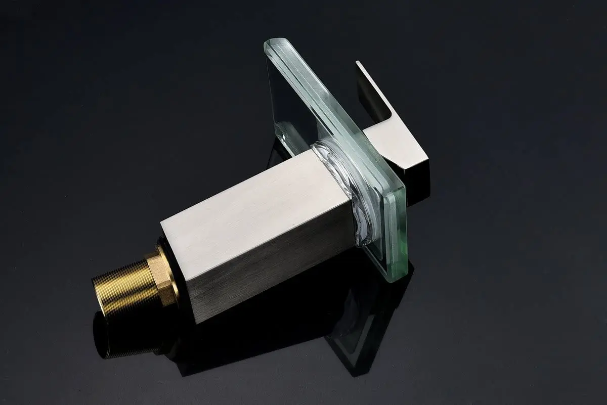 JA Modern Vanity Basin Bathroom Sink Faucet Single Handle Glass Bathtub Lavatory Chrome Waterfall Faucets One Hole Spout Mixer