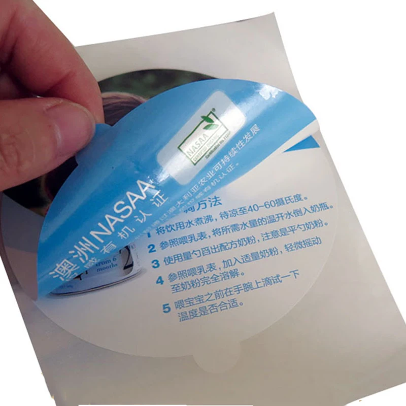Small business packaging label for custom sticker waterproof sticker sheet printing logo roll adhesive double layer label