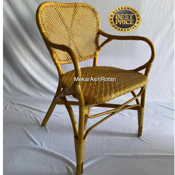 Ротанговый обеденный стул ручной работы в итальянском стиле для бистро с естественной отделкой